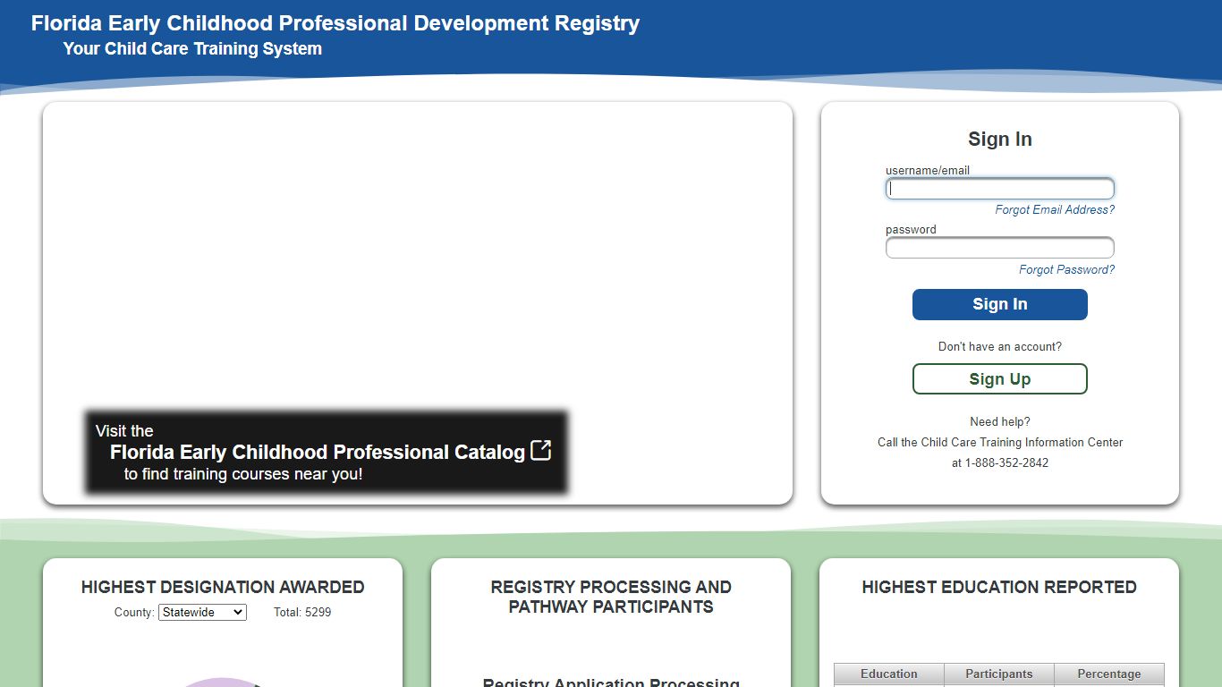 Florida Early Childhood Professional Development Registry